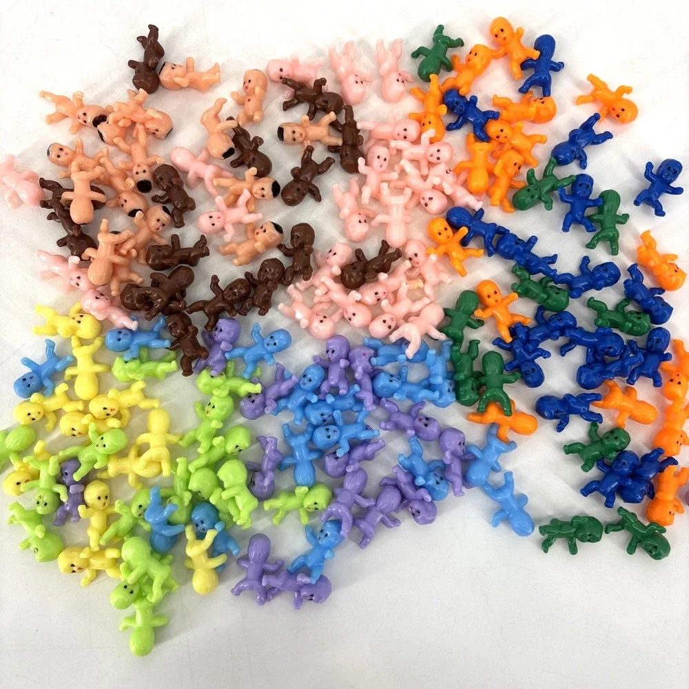 150 Mini Plastic Babies 1 Inch Tiny Figurines for Baby‎ Shower Games Multi Color